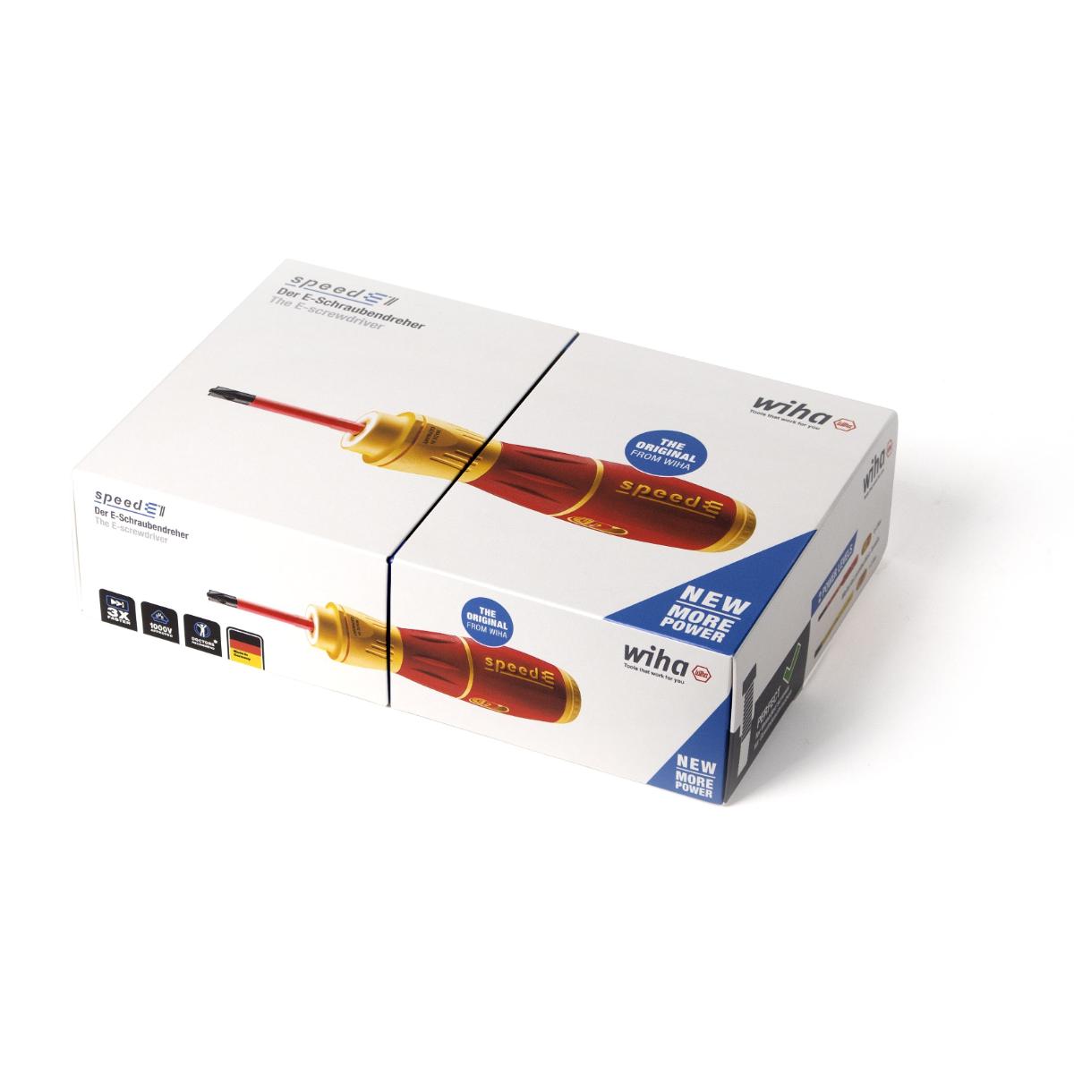 Wiha E-Schraubendreher speedE II electric 7-tlg mit slimBits, Batterien und USB-Ladegerät in L-Boxx Mini