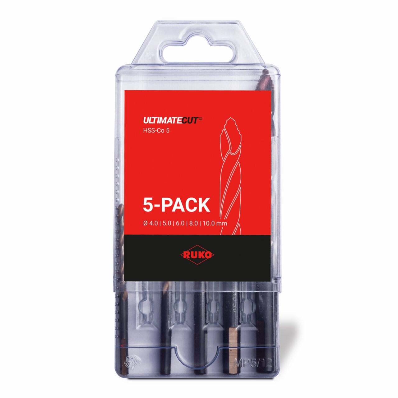 RUKO 5-Pack ULTIMATECUT Spiralbohrer-Satz DIN 338 Typ FLOWSTEP® HSS-Co 5 - 5-tlg.