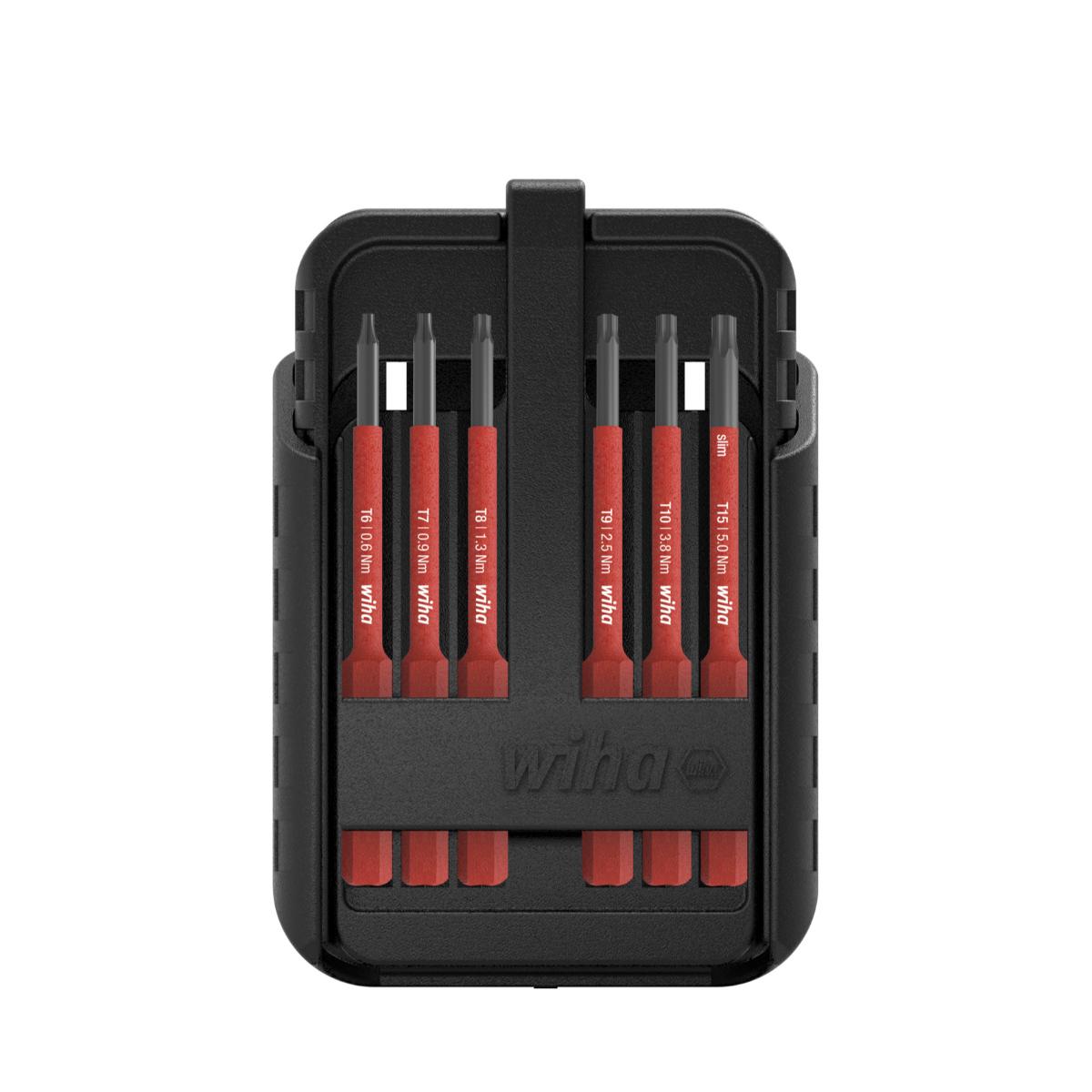 Wiha Bit Set slimBit electric TORX , TORX PLUS 12-teilges Set mit Gürtelhalter