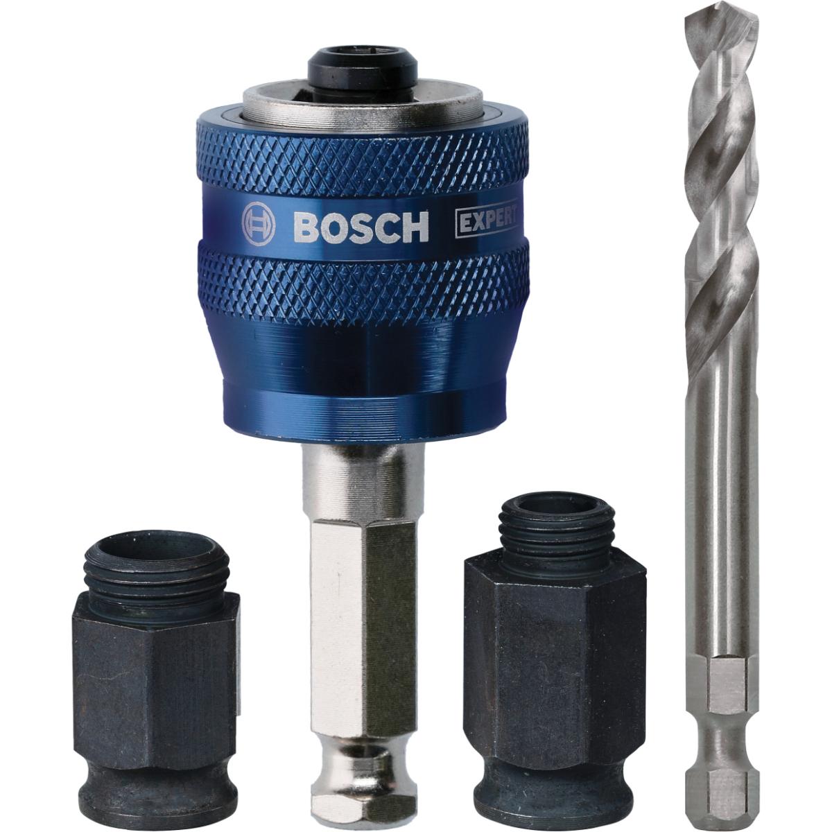 Bosch EXPERT Power Change Plus Umrüst-Set,HEX Schaft 11mm,HSS-G, 7,15x45x85mm,2 Adaptermuttern, 4-teiliges Set