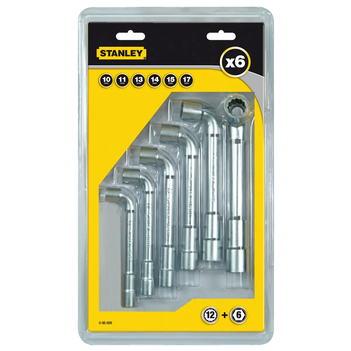 STANLEY Sechskantschlüssel-Set 6-teilig 10-11-13-14-15-17mm Maxi-Drive-Profil