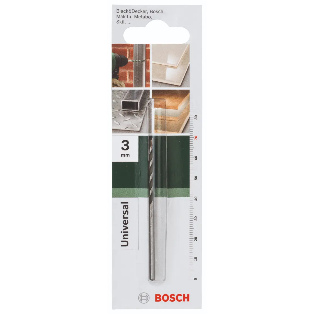 Bosch Mehrzweckbohrer D= 3,0 mm, L= 70 mm