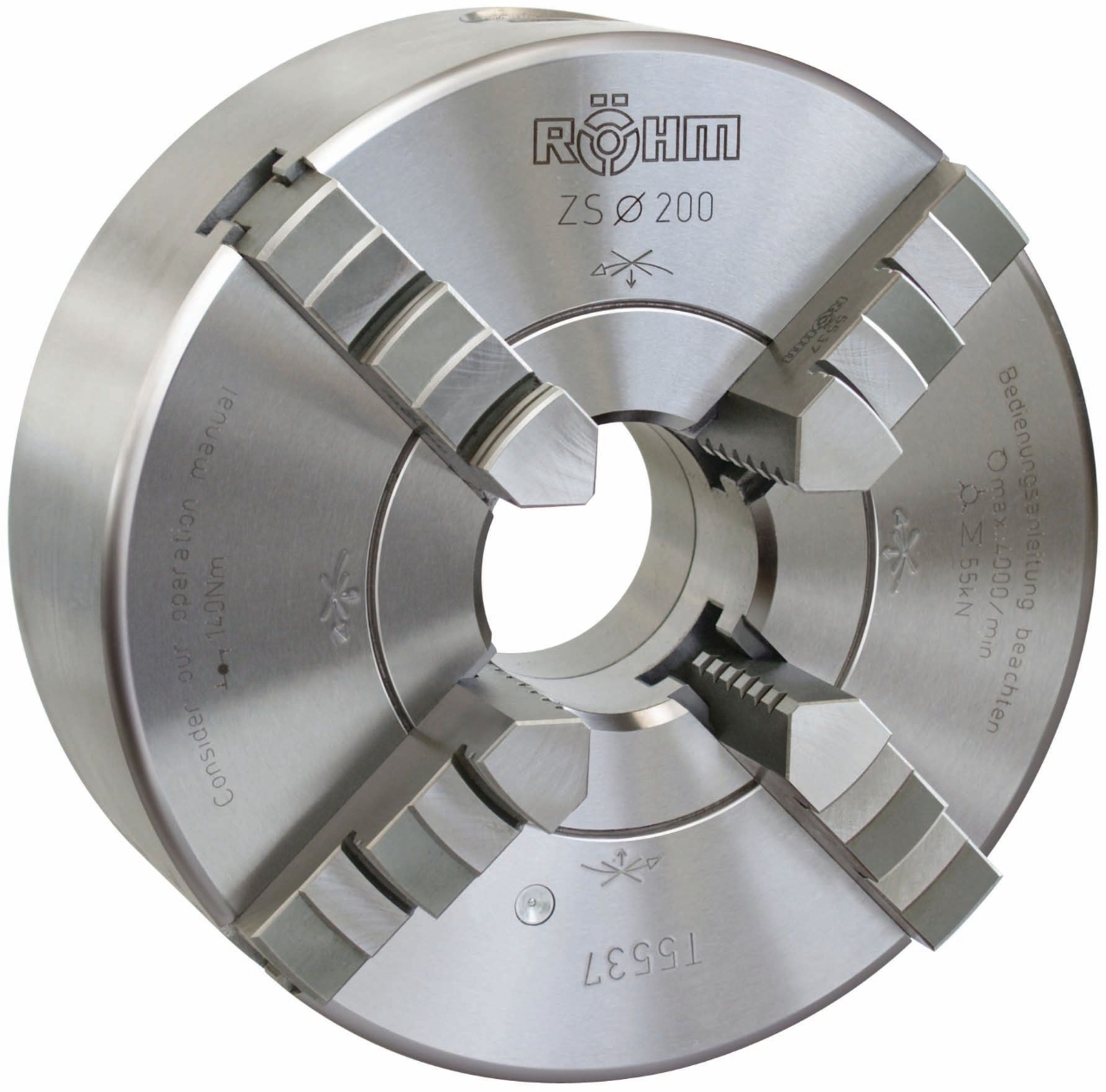 ELMAG RÖHM-Vierbacken Drehfutter DM 100, DIN 6350 Gußkörper