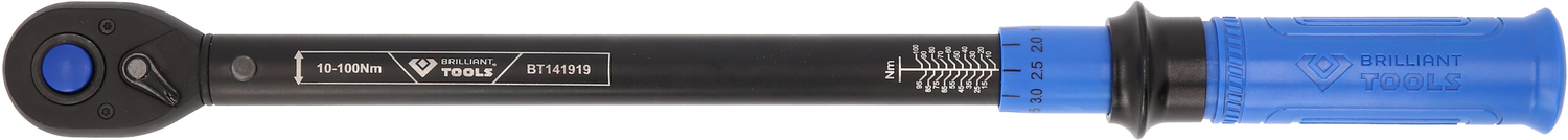 Brilliant Tools 3/8" Ratschen-Drehmomentschlüssel umschaltbar, 10-100 Nm