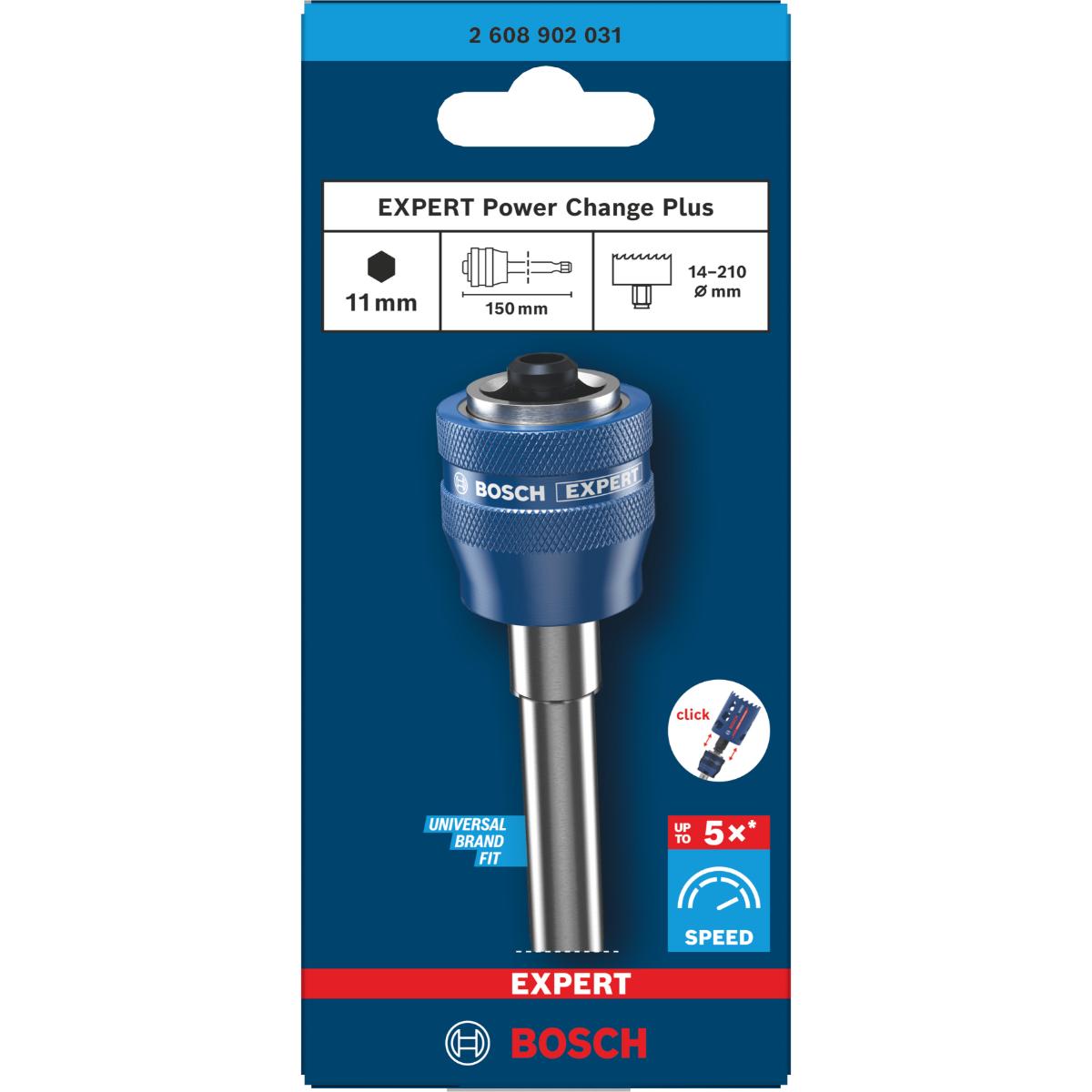 Bosch EXPERT Power Change Plus Lochsägen-Adapter-Verlängerungsstange Sechskantschaft 11 mm, 150 mm