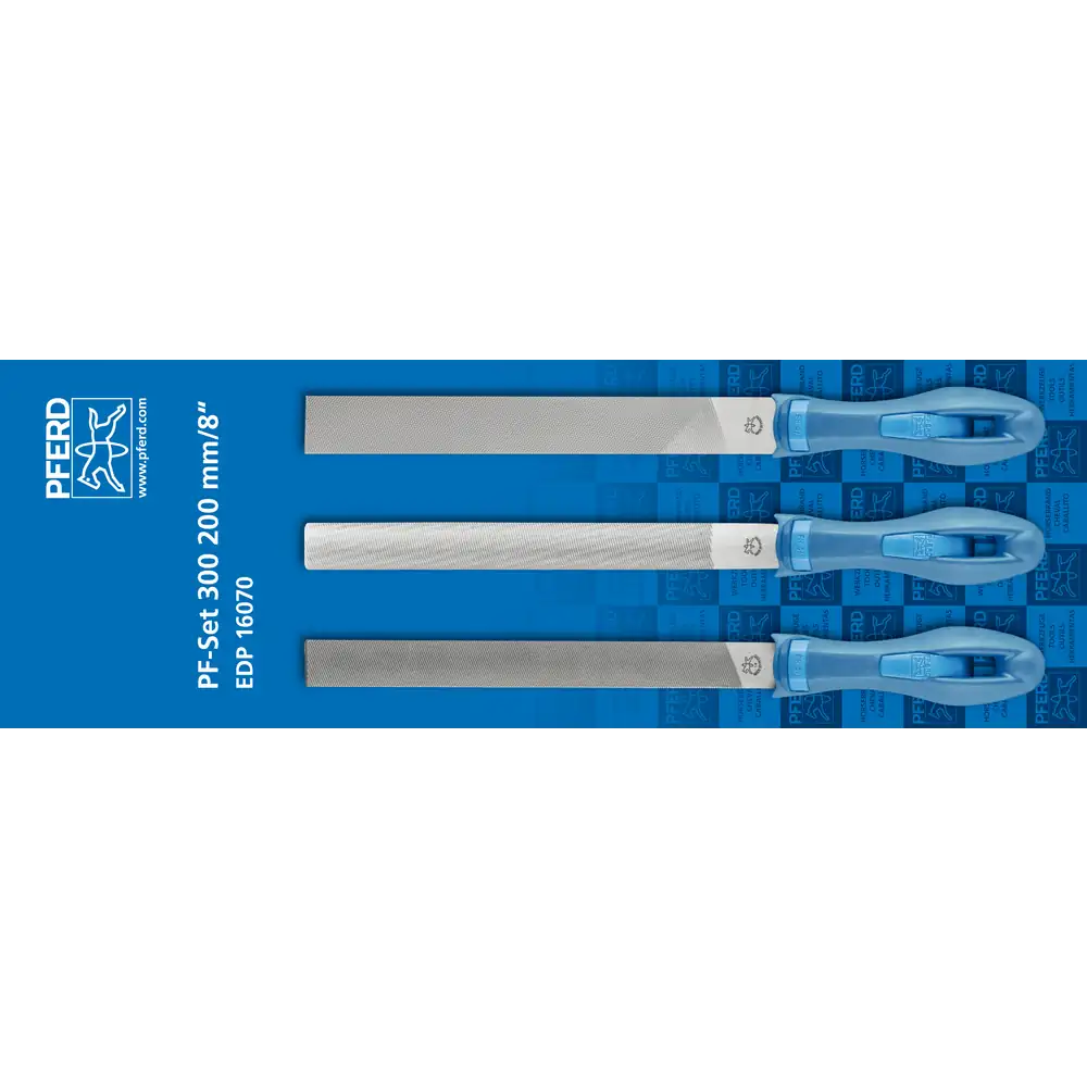 PFERD TOOLS Feilen-Set mit Heft 3-tlg. 200/300mm Feilen-Sortiment für anspruchsvolle Heim-/Handwerker