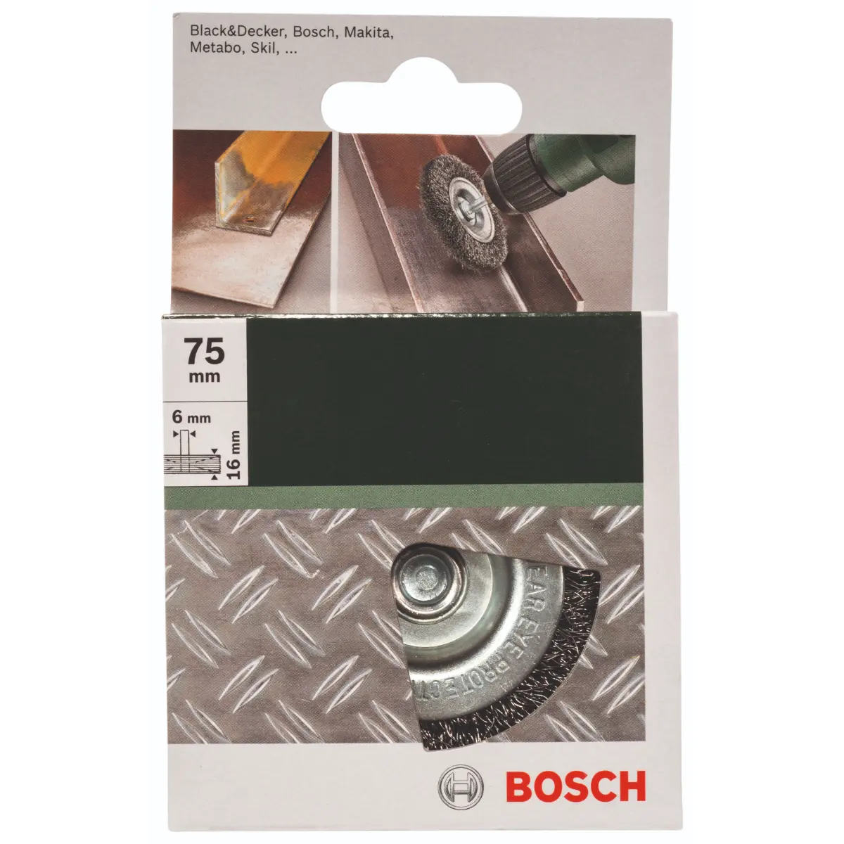 Bosch Scheibenbürsten für Bohrmaschinen - Gewellter Draht, 75 mm
