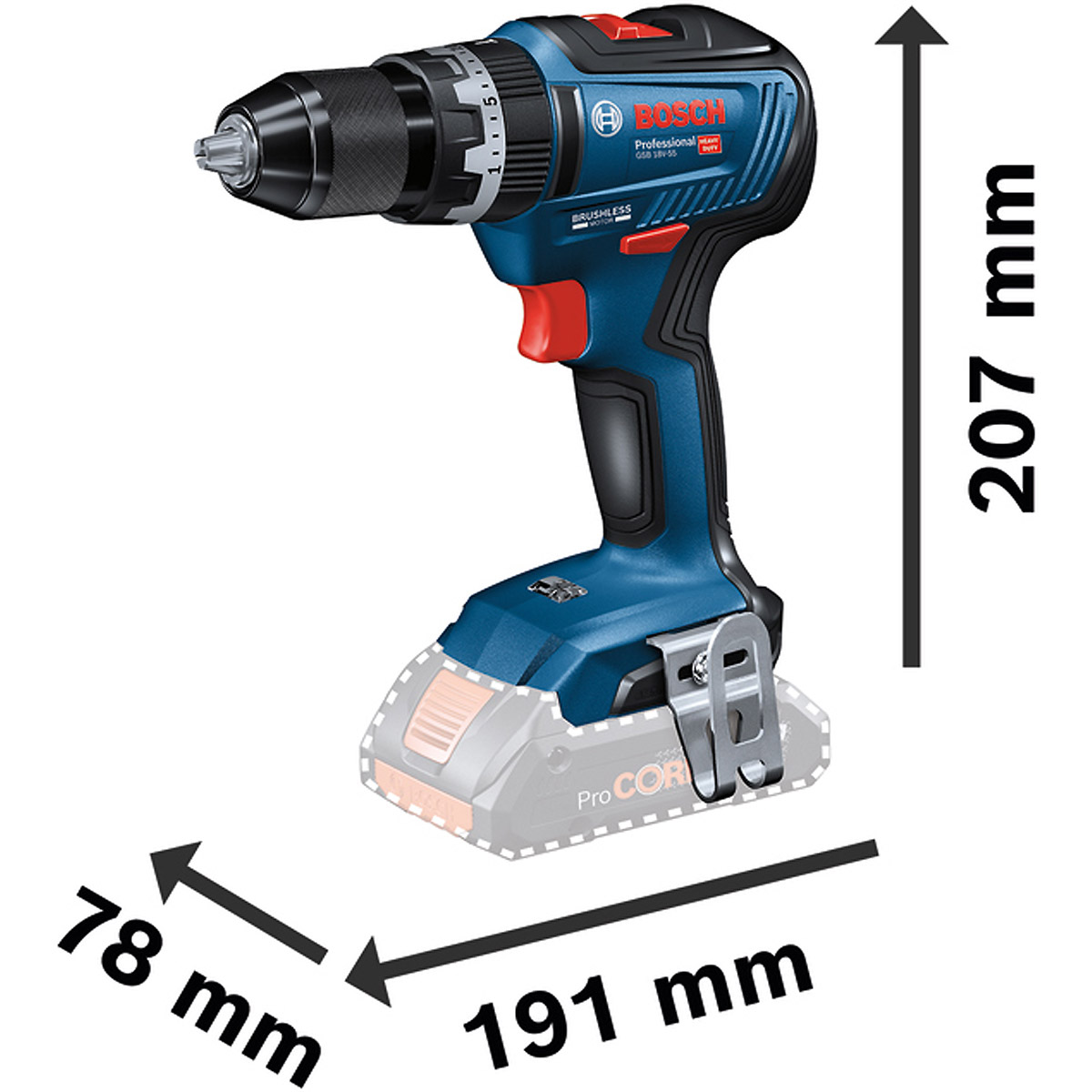 Bosch Schlagbohrschrauber GSB 18V-55 (2 x 5.0Ah,GAL 18V-40,L)