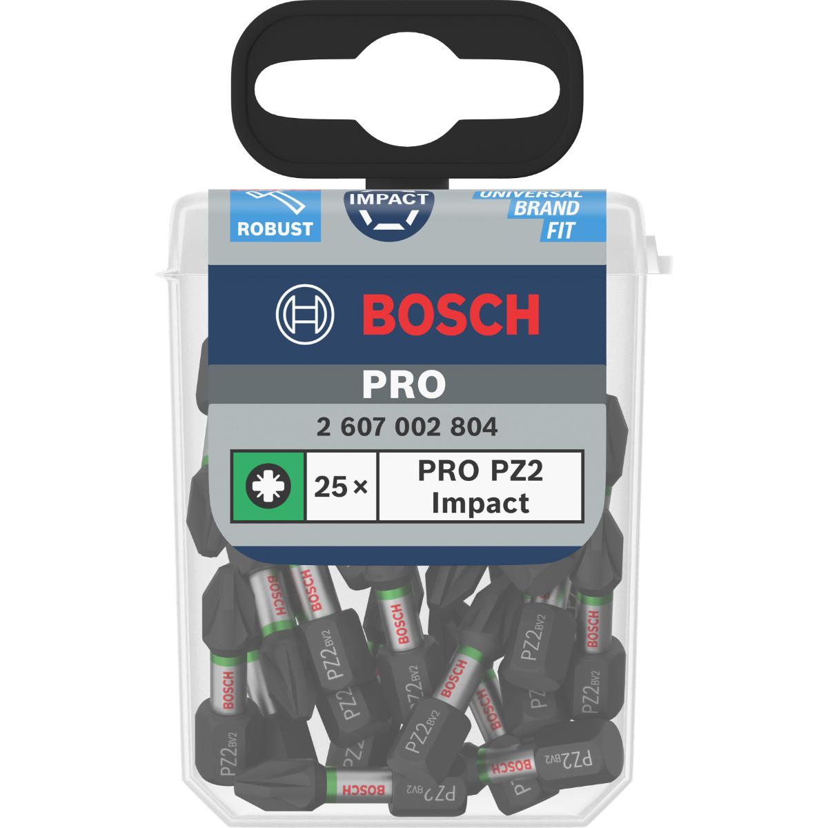 Bosch PRO Impact PZ2 25 mm 25 Stück für Schraubendreher