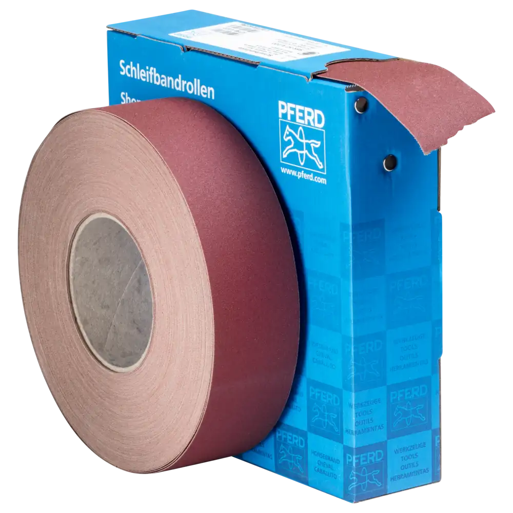 PFERD TOOLS Korund Schleifbandrolle Gewebe SBR Breite 50mm für universelle Anwendung