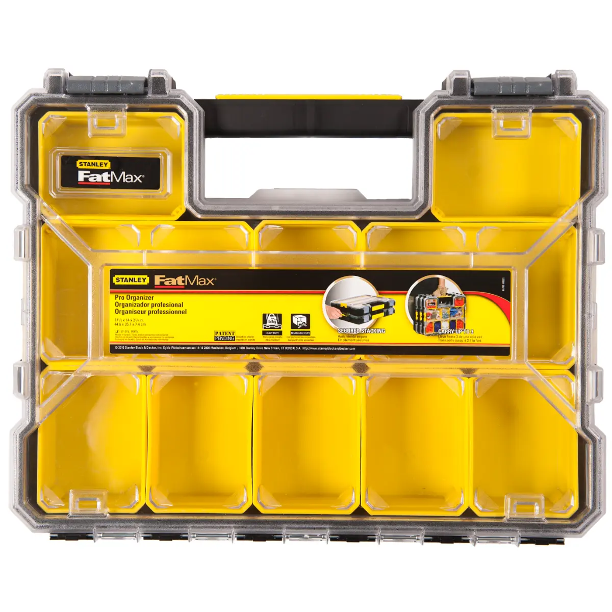 Stanley FatMax Profi-Organizer – 10 Schubladen, Stapelbar, Mit Griff, Maße 44,6x11,6x35,7 Cm