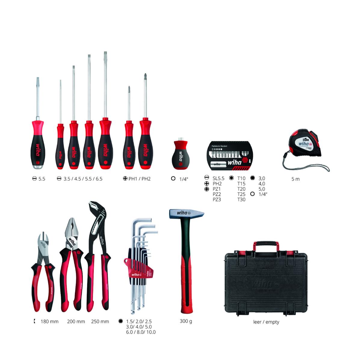Wiha Werkzeugkoffer Basic Set L mechanic 36-teilges Set