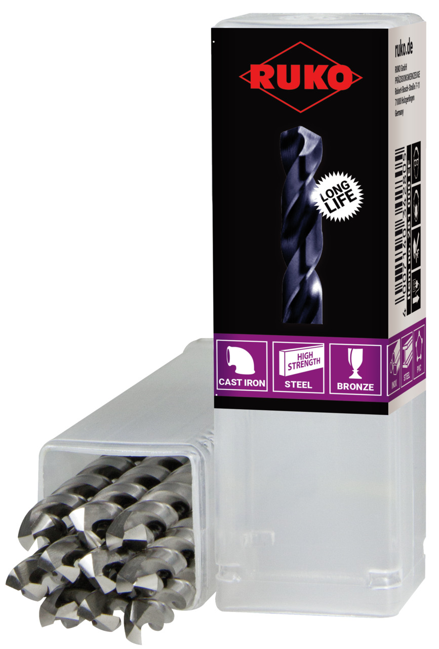 RUKO Spiralbohrer DIN 338 Typ VA HSS-Co 8 TiAlN