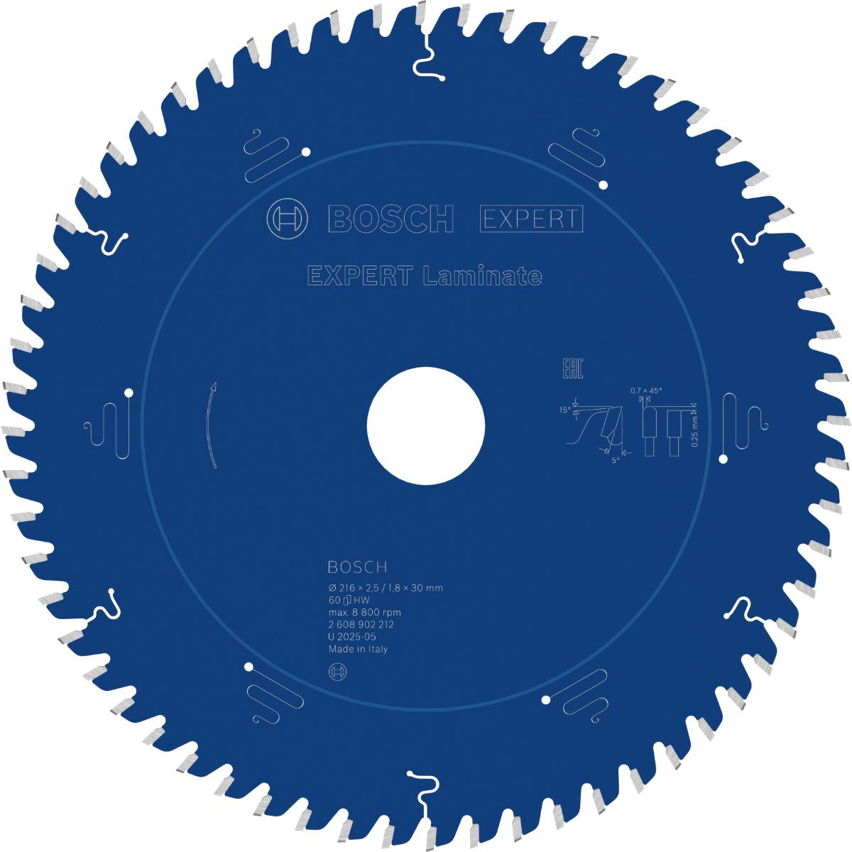 Bosch EXPERT Laminat Kreissägeblatt, 216x30 mm, Z60