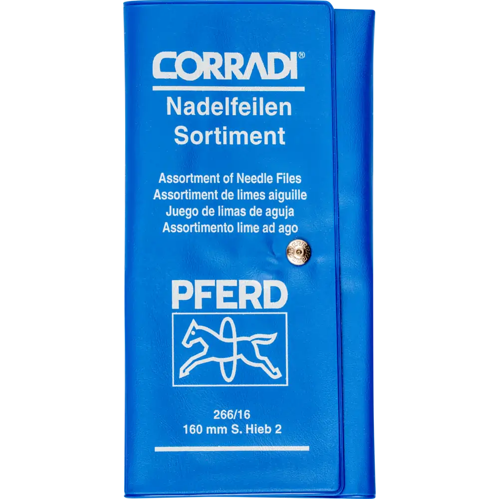 PFERD TOOLS Präzisions-Nadelfeilen-Set 12-tlg. in Rolltasche 160mm Schweizer Hieb 2, mittel-fein