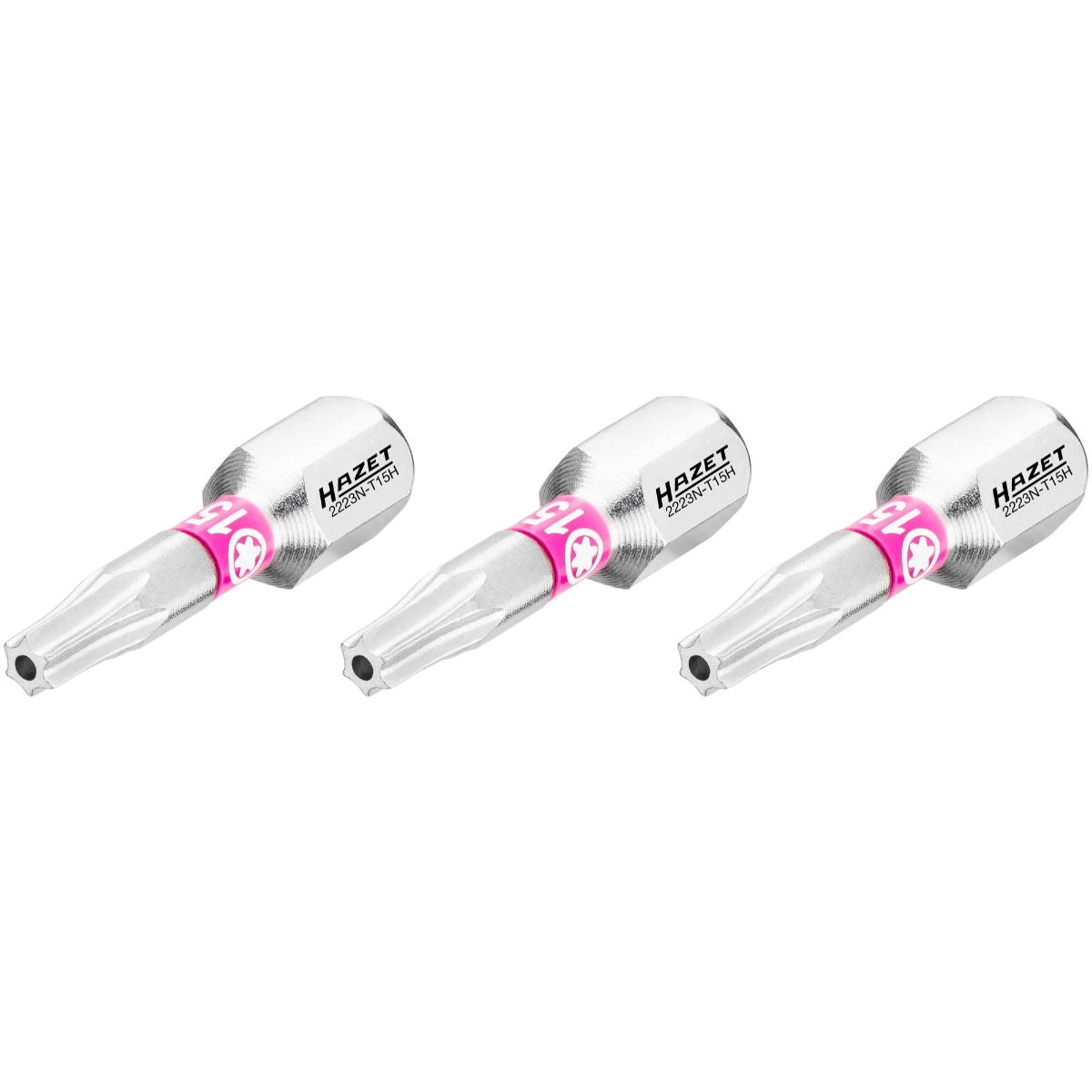 HAZET Bit Sechskant 6,3 (1/4 Zoll) Tamper Resistant TORX Profil 3 Stück