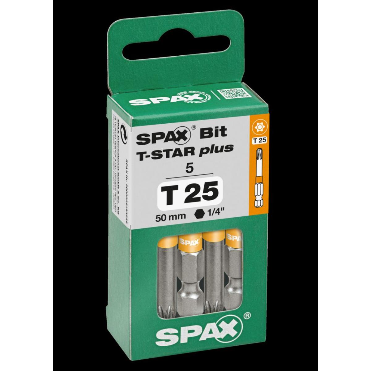 SPAX Bit T-Star Plus T25 50mm, 5 Stück