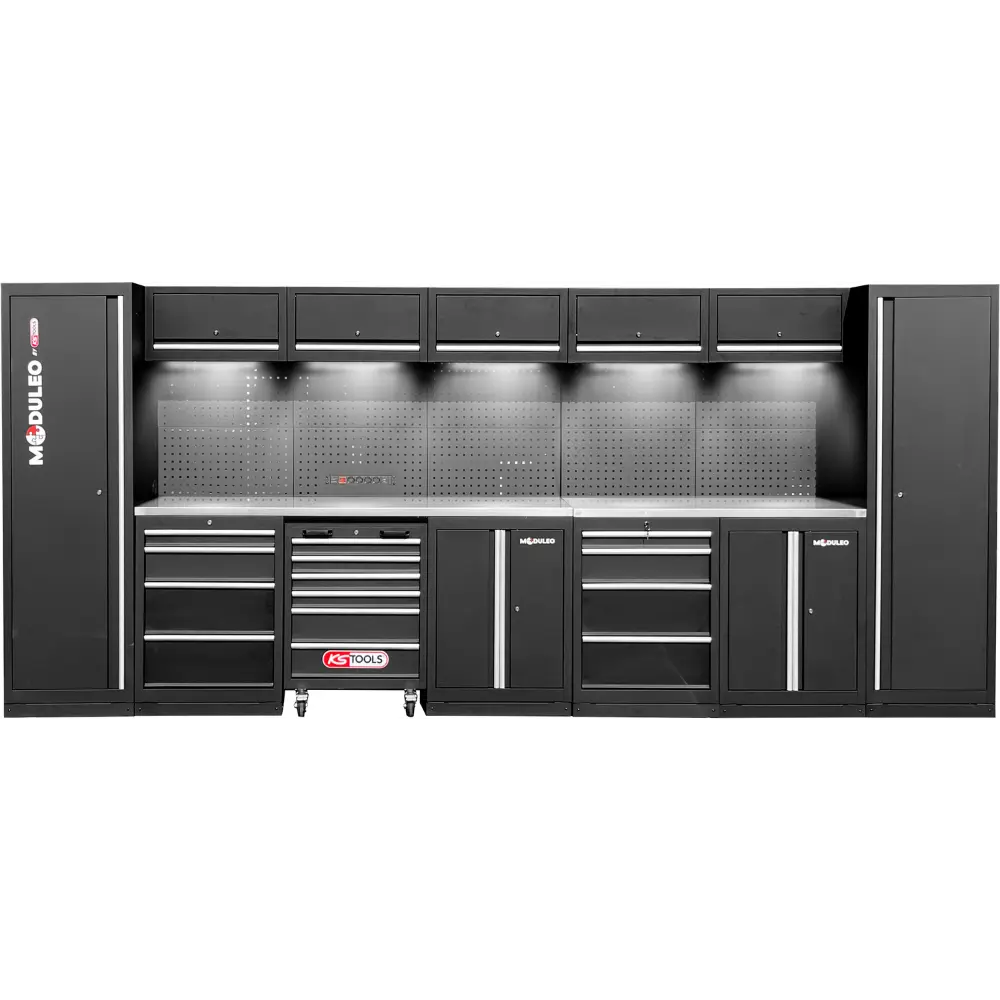 KS TOOLS Werkstatt-Schranksystem, gerade, 4600 x 500 mm, Variante 1