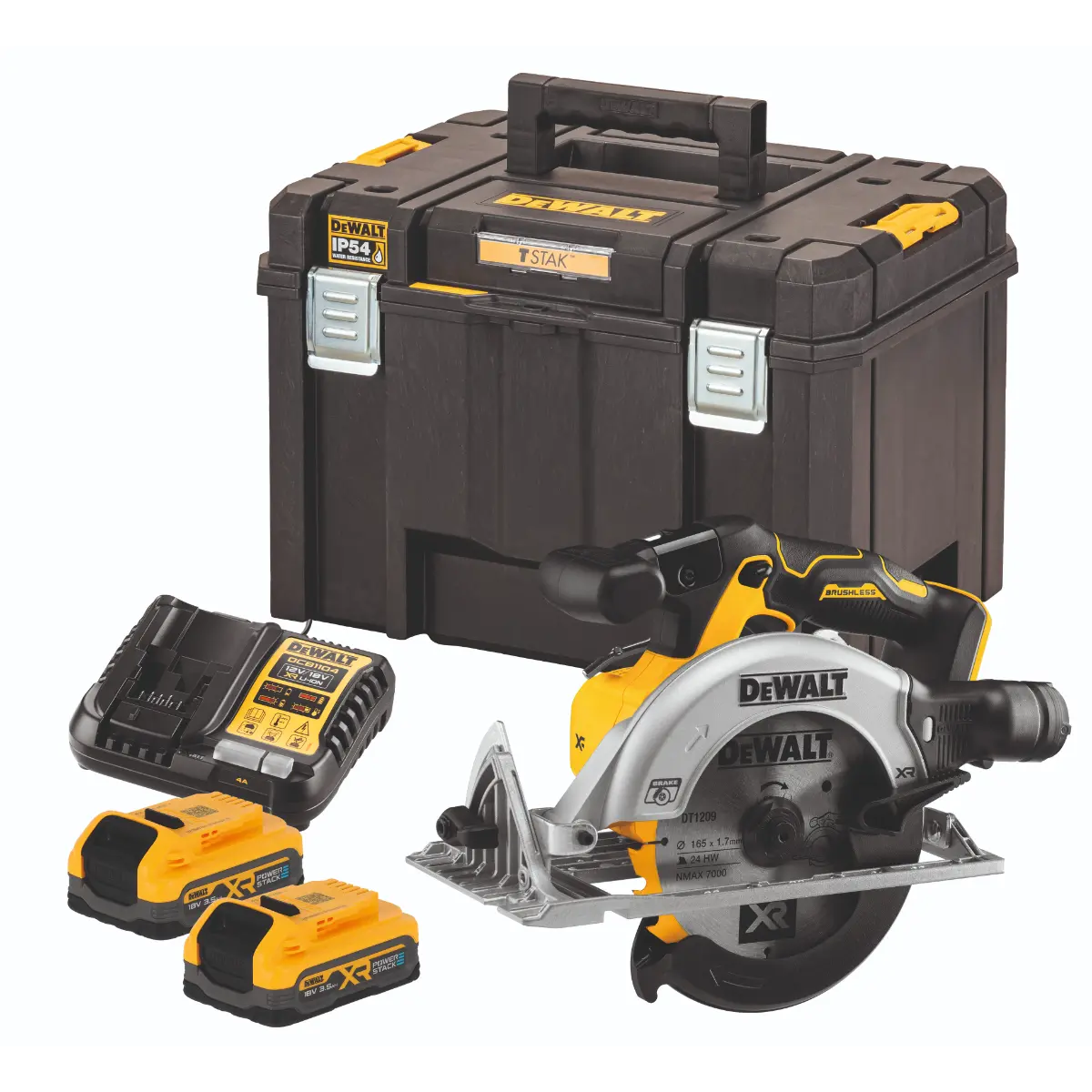 DEWALT 18 V / 3,5Ah Akku-Handkreissäge, inkl. 2 Akkus und System-Schnellladegerät