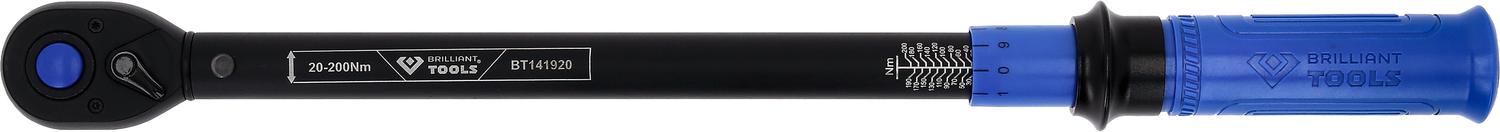 Brilliant Tools 1/2" Ratschen-Drehmomentschlüssel umschaltbar, 20-200 Nm