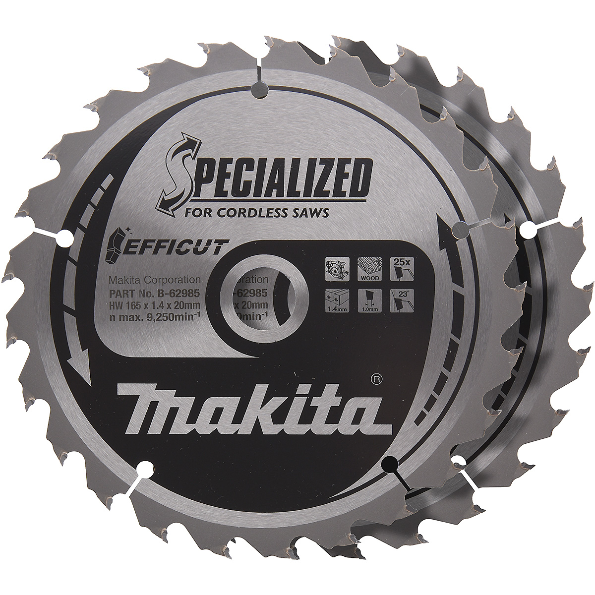 Makita EFFICUT  Sägeblatt 165x1,4x20, 25Z - 2 Stück