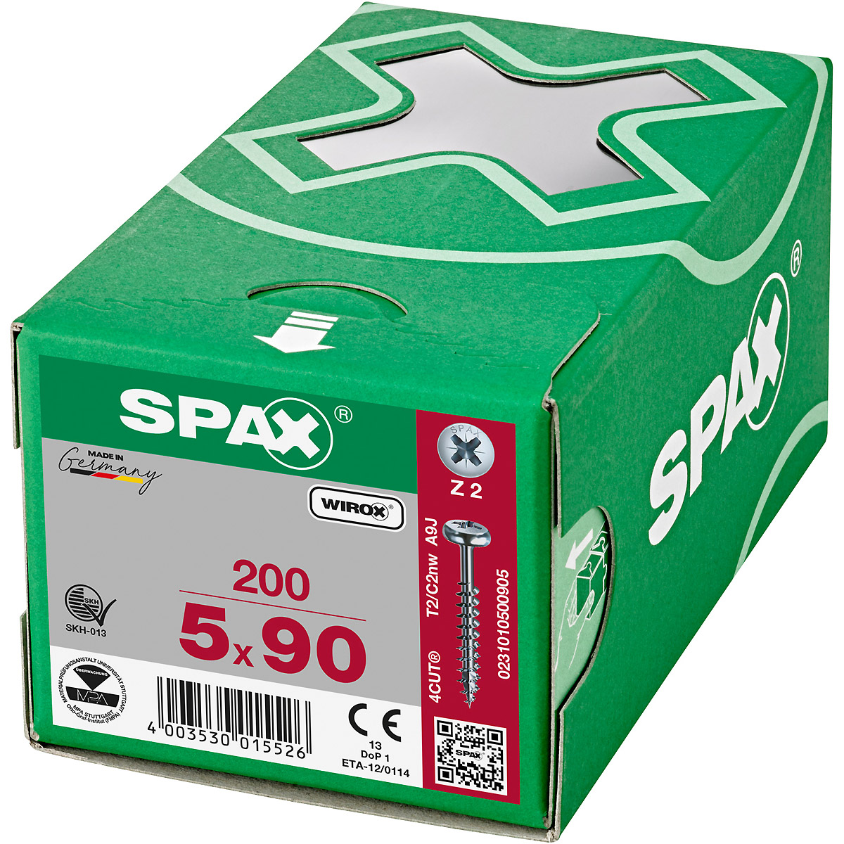 SPAX Halbrundkopf Kreuzschlitz Z2 Teilgewinde WIROX, 200 Stück