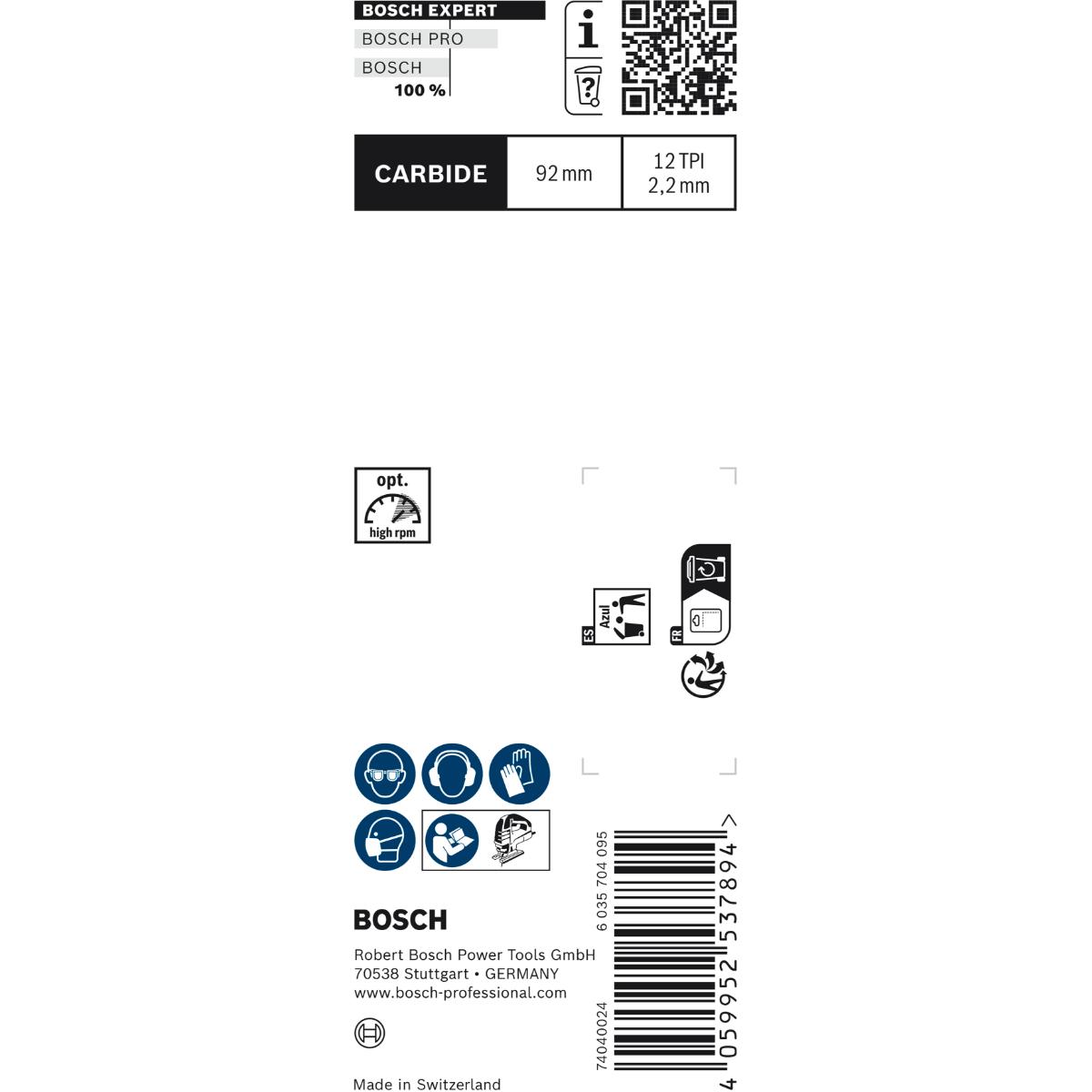 Bosch EXPERT ‘Carbon Fiber Clean’ T 108 BHM Stichsägeblatt, 3 Stück