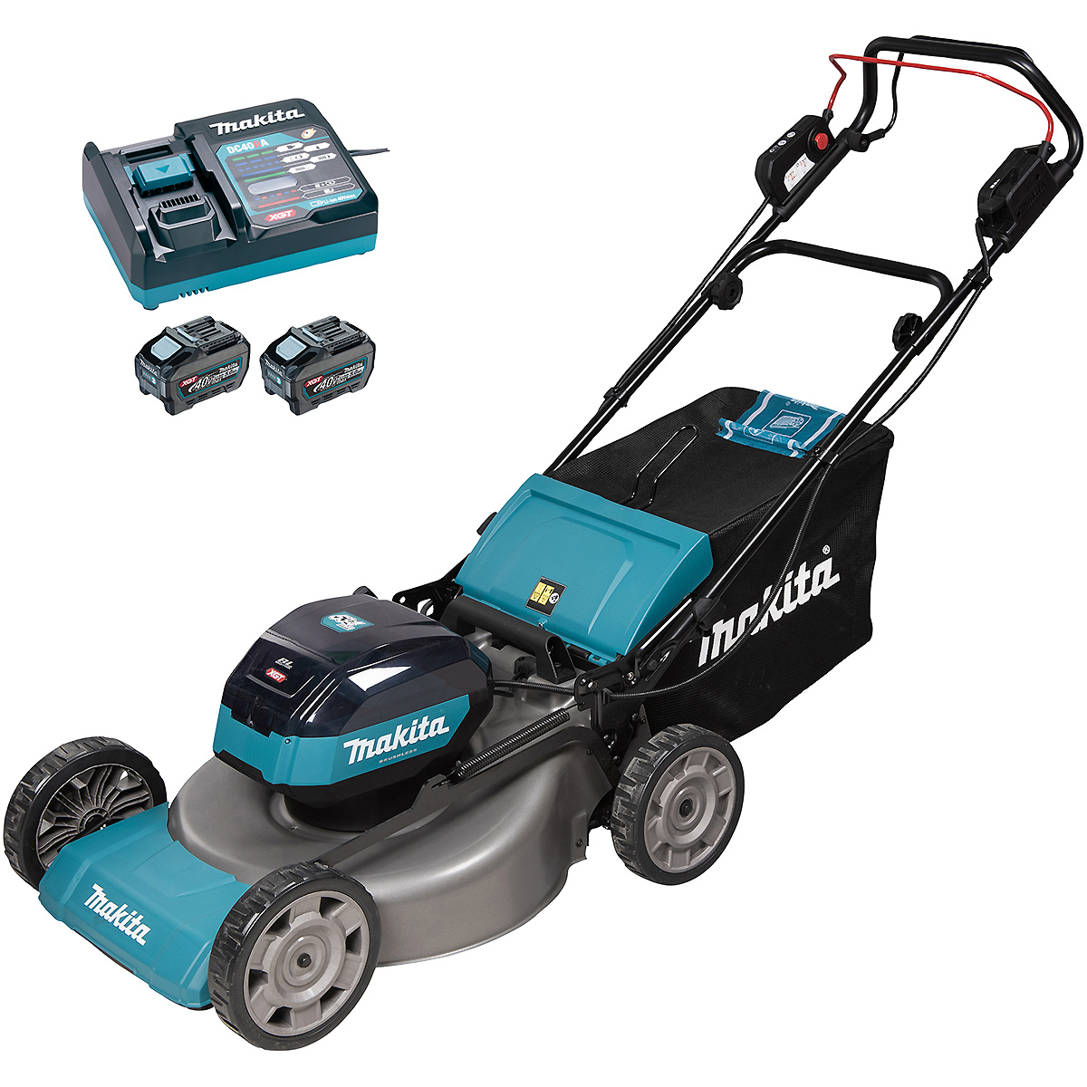 Makita Akku-Rasenmäher LM002GZ + Power Source-Kit 1911V6-0 (inkl. Schnellladegerät DC40RA + 2x Akku