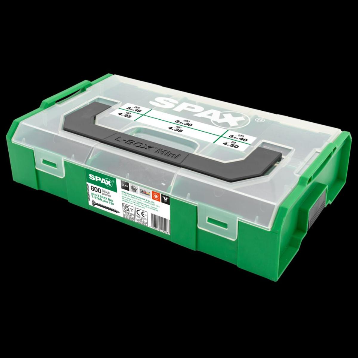 SPAX MONTAGEKASTEN L-BOXX MINI KUNSTSTOFF T-STAR PLUS BLAX
