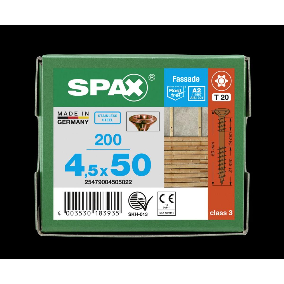 SPAX Fassadenschraube A2 antik Linsensenkkopf Klein 8mm starke Fräsrippen T-Star Plus T20 Fixiergewi
