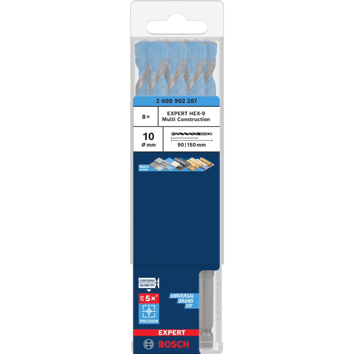 Bosch EXPERT HEX-9 Multi Construction Bohrer, 10 x 90 x 150 mm, 8-Stück