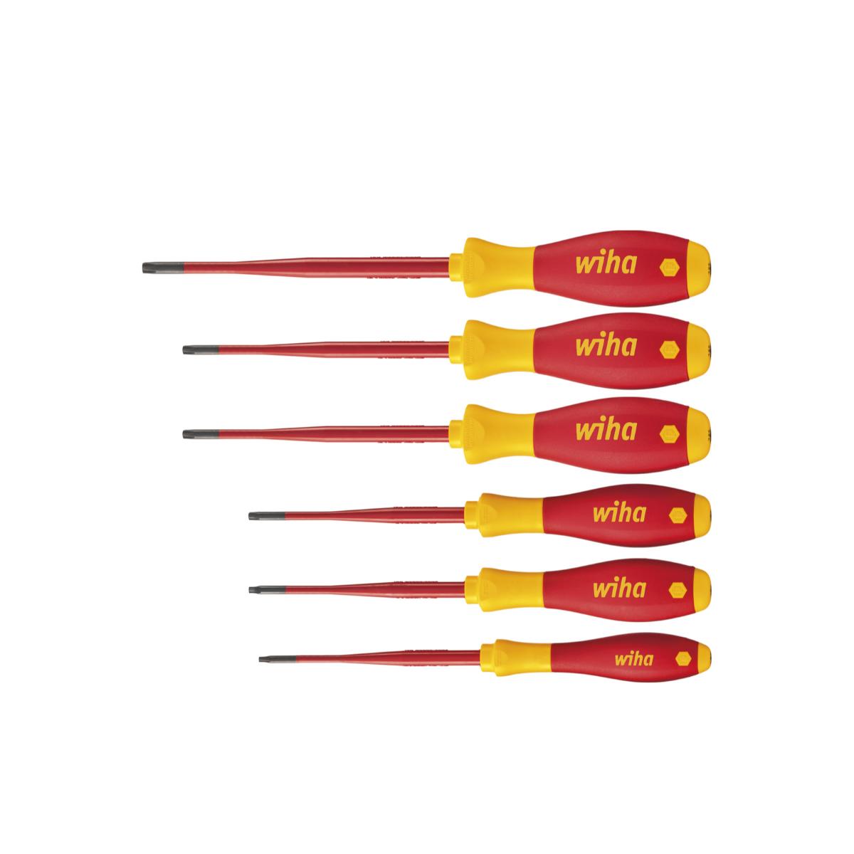 Wiha Schraubendreher Set SoftFinish electric slimFix TORX Tamper Resistant (mit Bohrung) 6-teilges Set