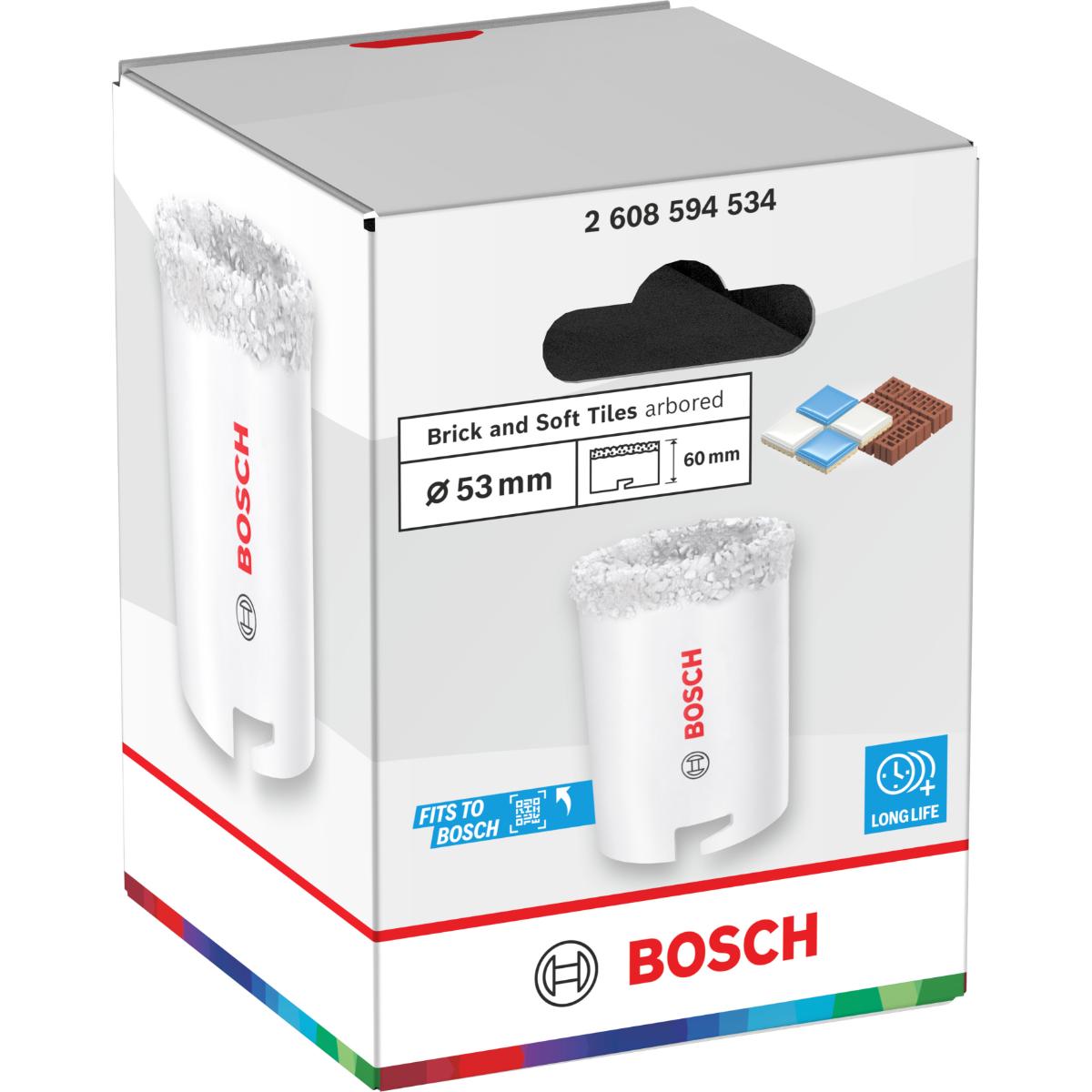 Bosch Brick and Soft Tile Lochsäge mit Aufsteckhalter, 53 x 60 mm