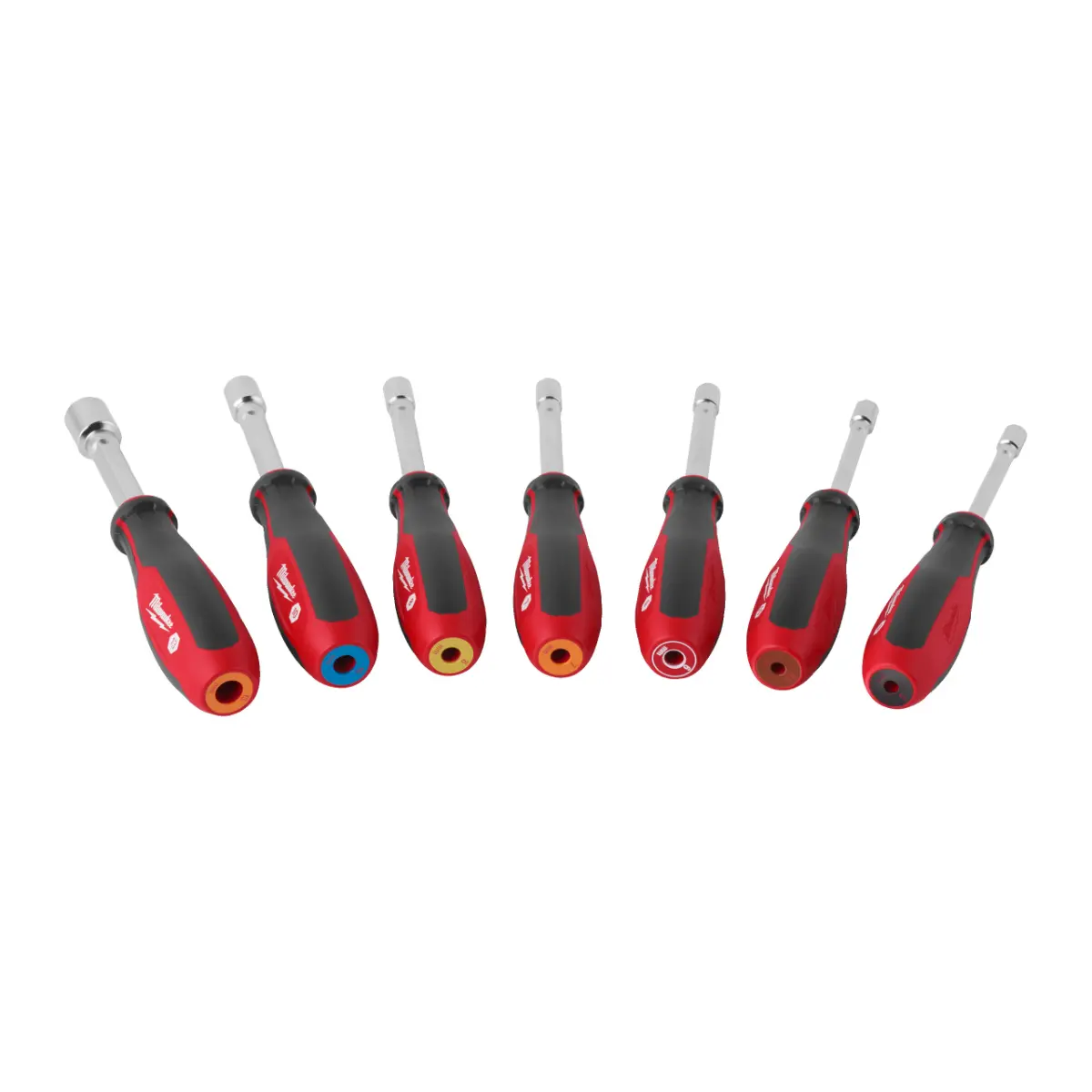 Milwaukee Steckschlüssel mit Griff und Durchgangsloch Set, magnetisch 7-teilig, 5.5mm, 6mm, 7mm, 8mm, 10mm, 13mm, 17mm
