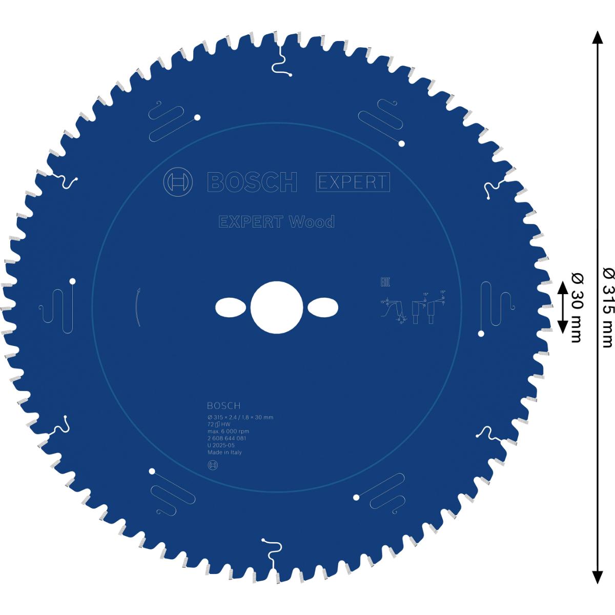 Bosch Kreissägeblatt Expert for Wood ø 315 mm
