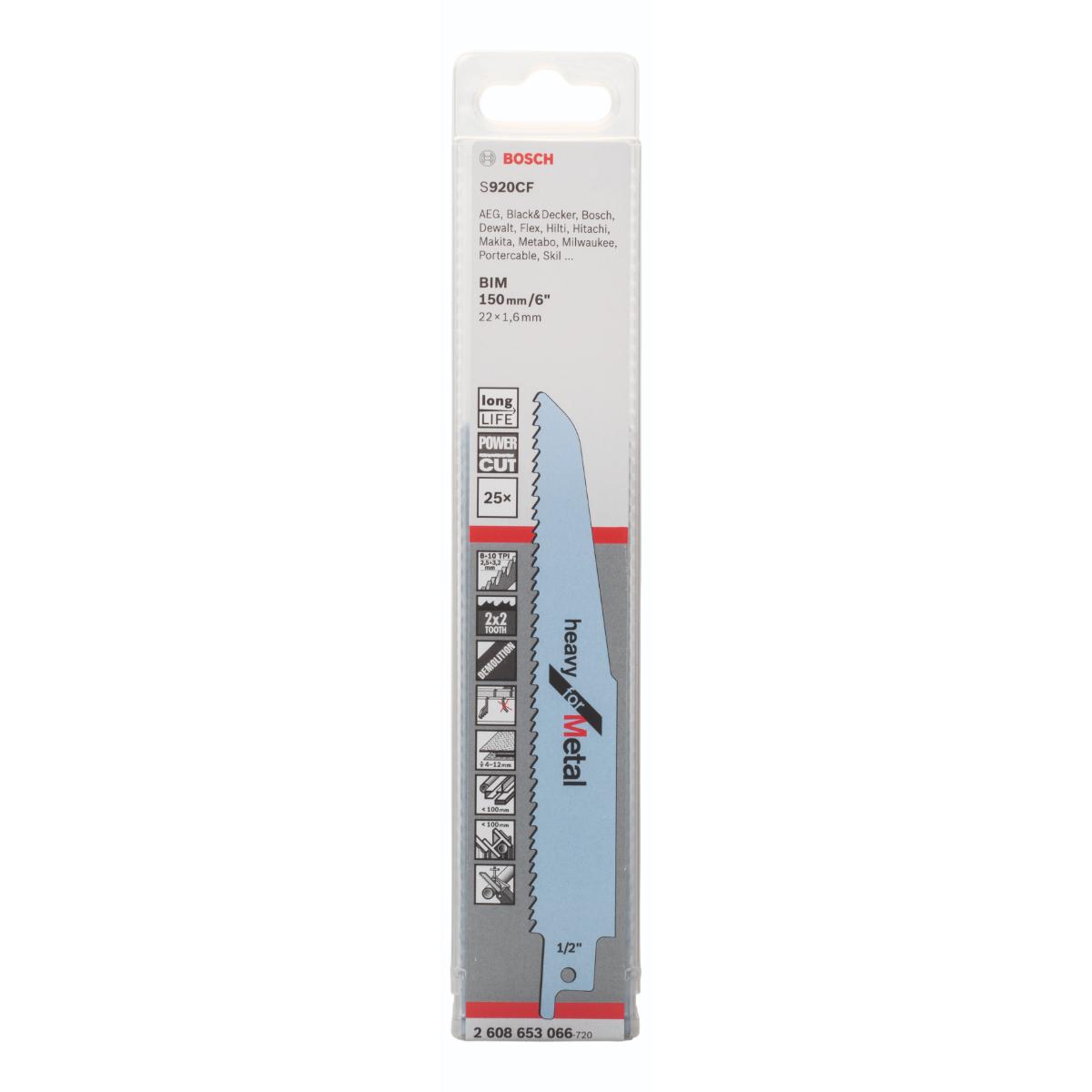 Bosch Säbelsägeblatt S 920 CF, Heavy for Metal
