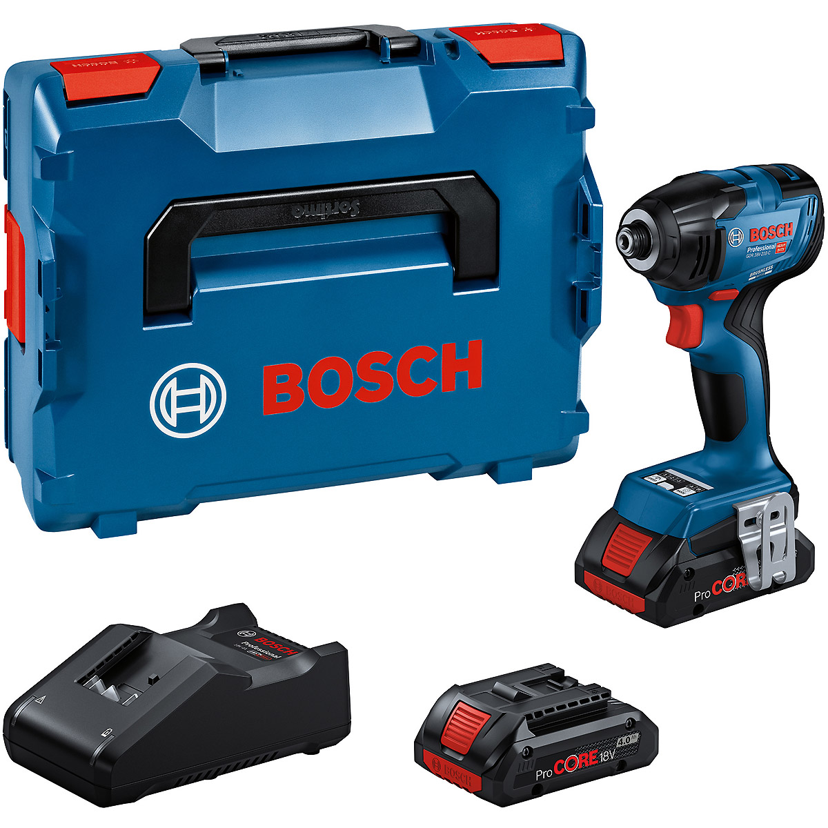Bosch Akku-Drehschlagschrauber GDR 18V-210 C: 2x Akku ProCORE18V 4.0Ah, L-BOXX
