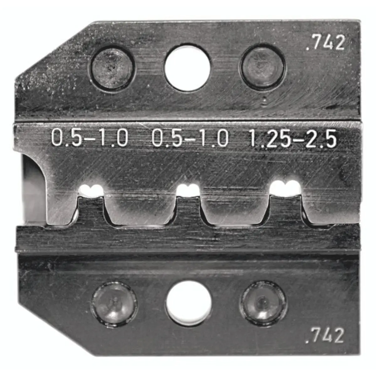 Rennsteig Crimpeinsatz für Flachstecker und rechte Fahnenstecker 0,5 - 2,5 mm²