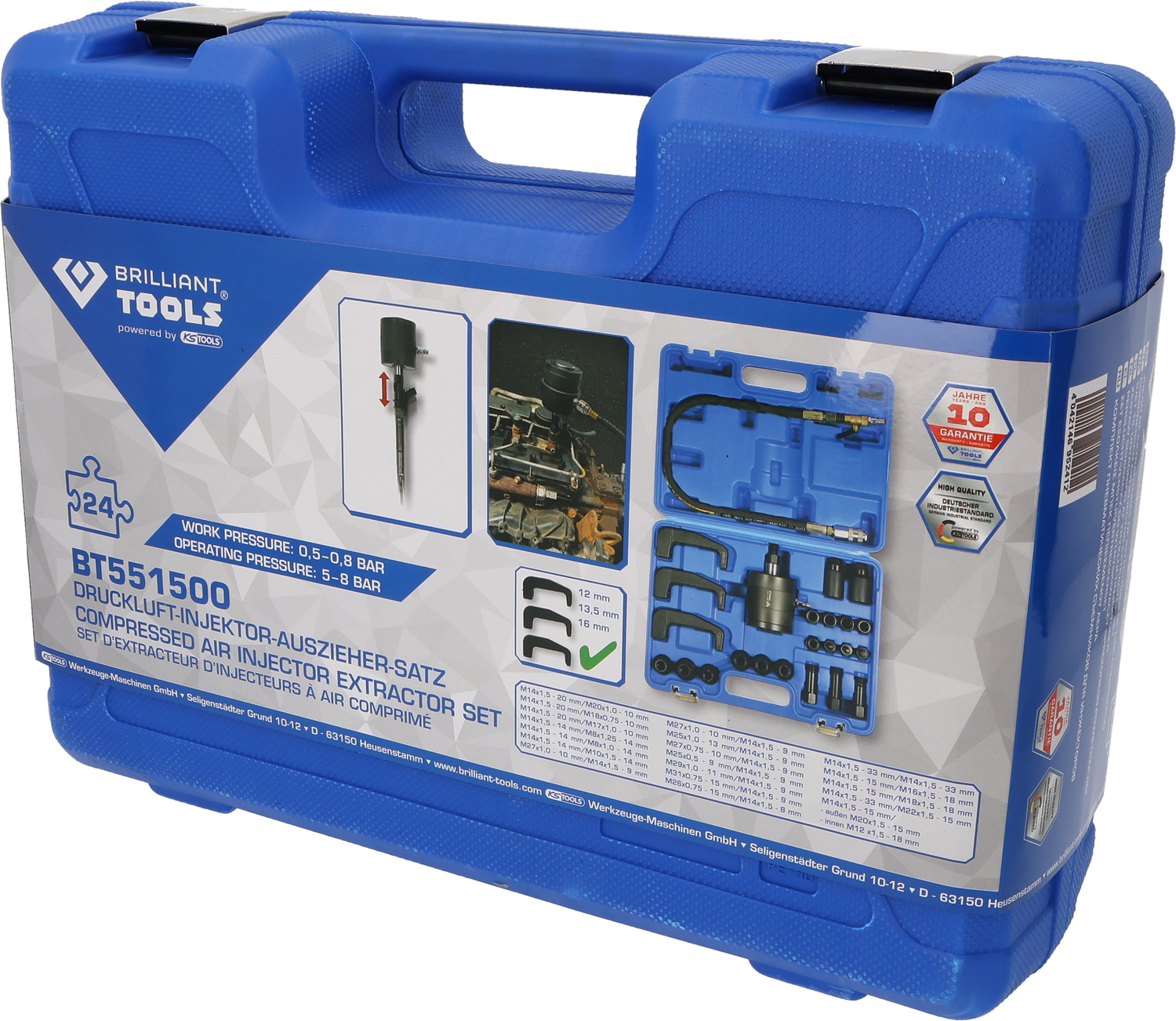 Brilliant Tools Druckluft-Injektor-Auszieher 24-teiliges Set