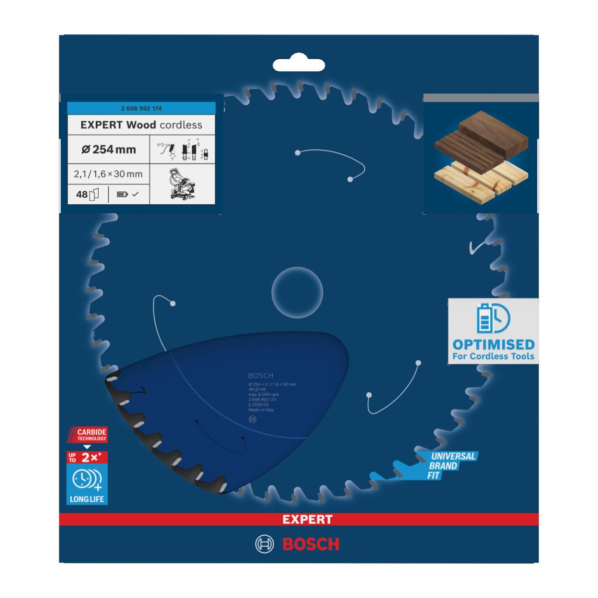 Bosch EXPERT Wood Kreissägeblatt, 254x30 mm, Z48