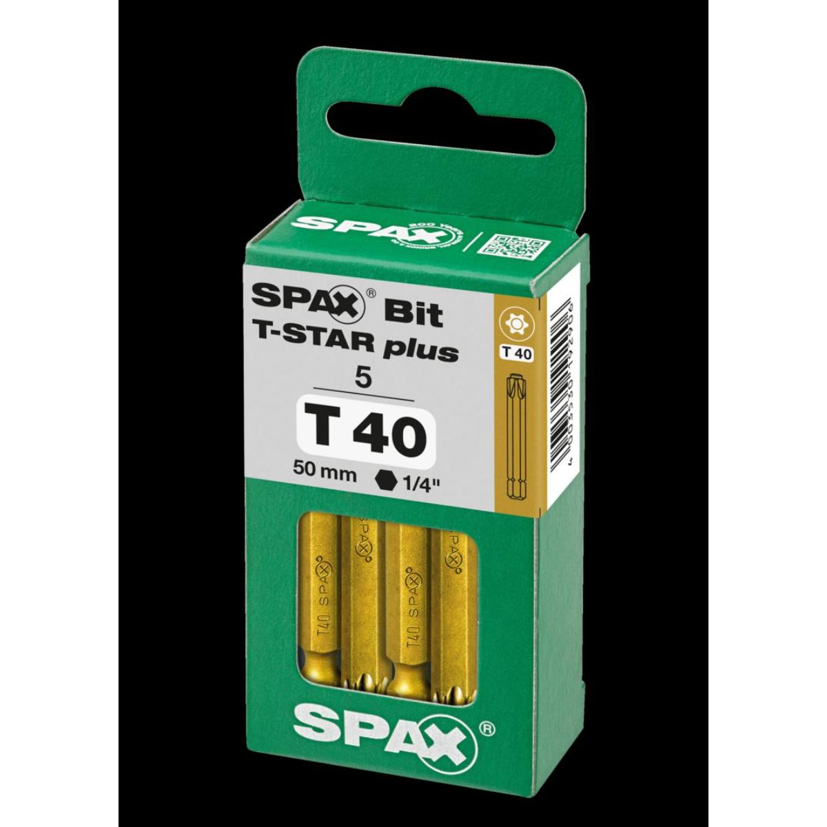 SPAX Bit T-Star Plus T40 50mm, 5 Stück