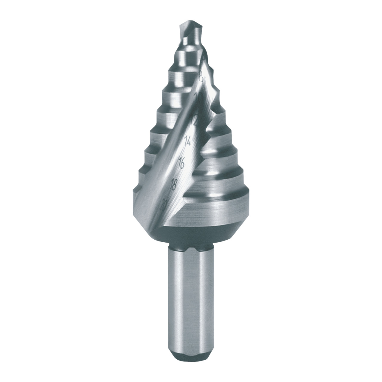 RUKO Stufenbohrer HSS spiralgenutet mit Kreuzanschliff in kurzer Ausführung