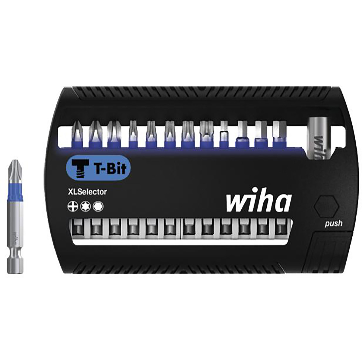 Wiha Bit Set XLSelector T-Bit 50 mm Phillips, TORX , Sechskant 13-teilges Set 1/4 zoll E6,3 - 6 Stück