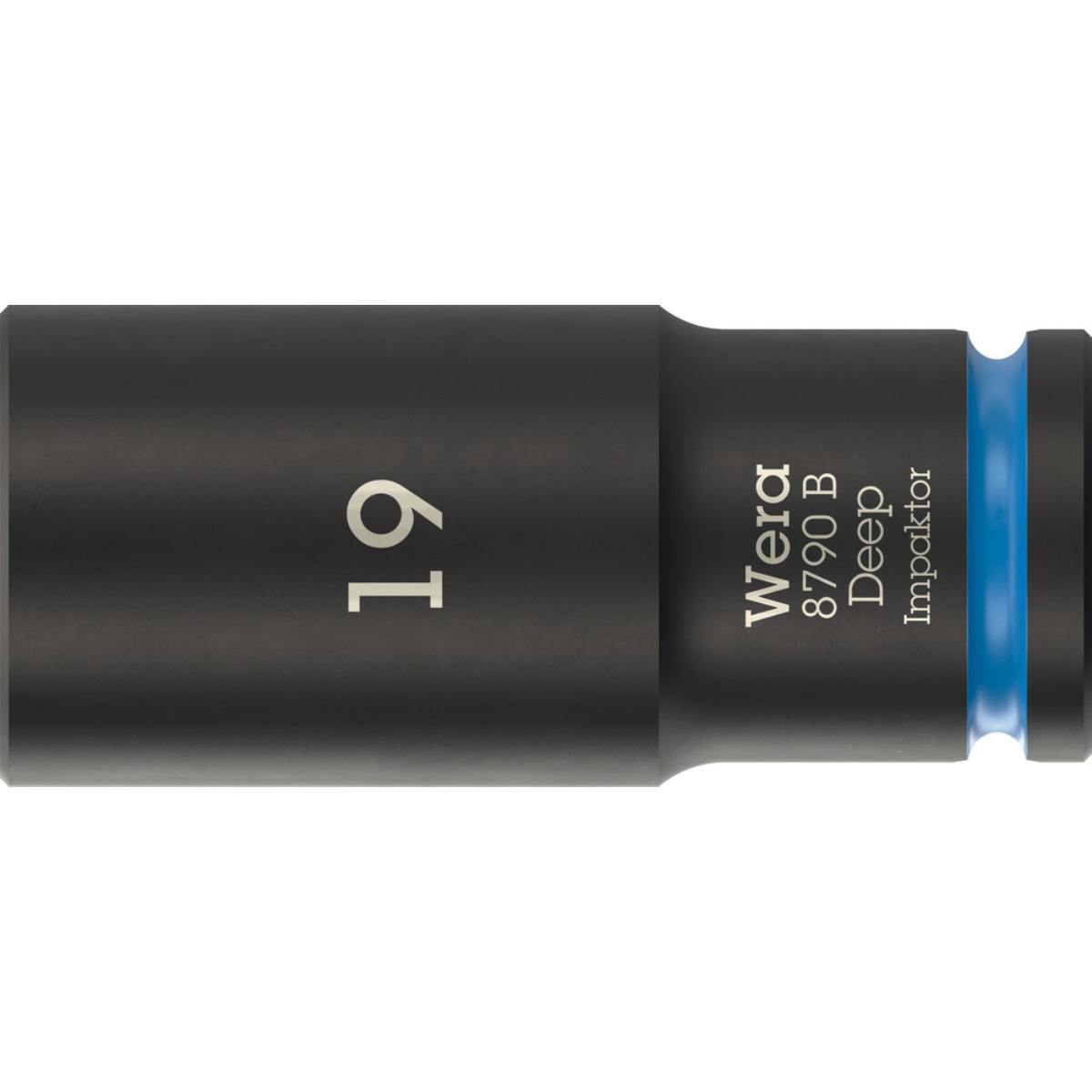 Wera 8790 B Impaktor Deep Steckschlüsseleinsatz mit 3/8 zoll-Antrieb, 19 x 63 mm