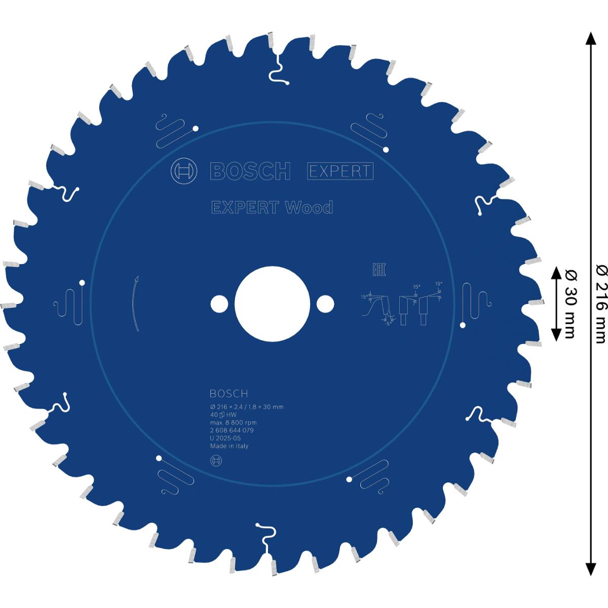 Bosch Kreissägeblatt Expert for Wood ø 216 mm