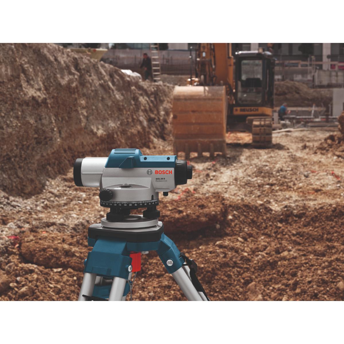 Bosch Optisches Nivelliergerät GOL 20 G, mit Baustativ BT160, Messstab GR 500