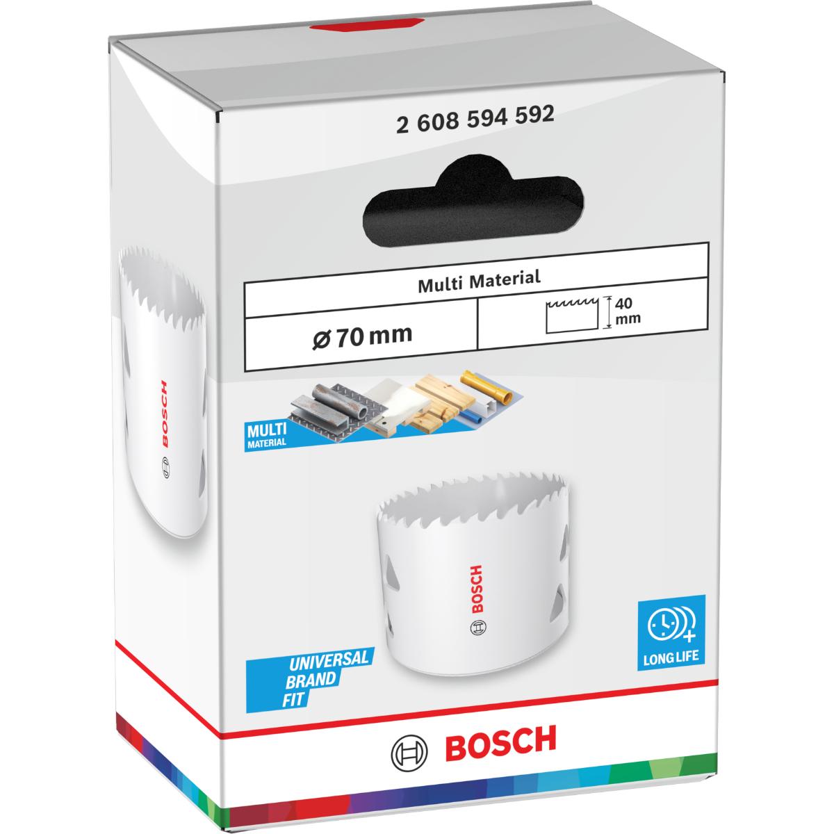 Bosch Multi Material Lochsäge mit Gewinde, 70 x 40 mm