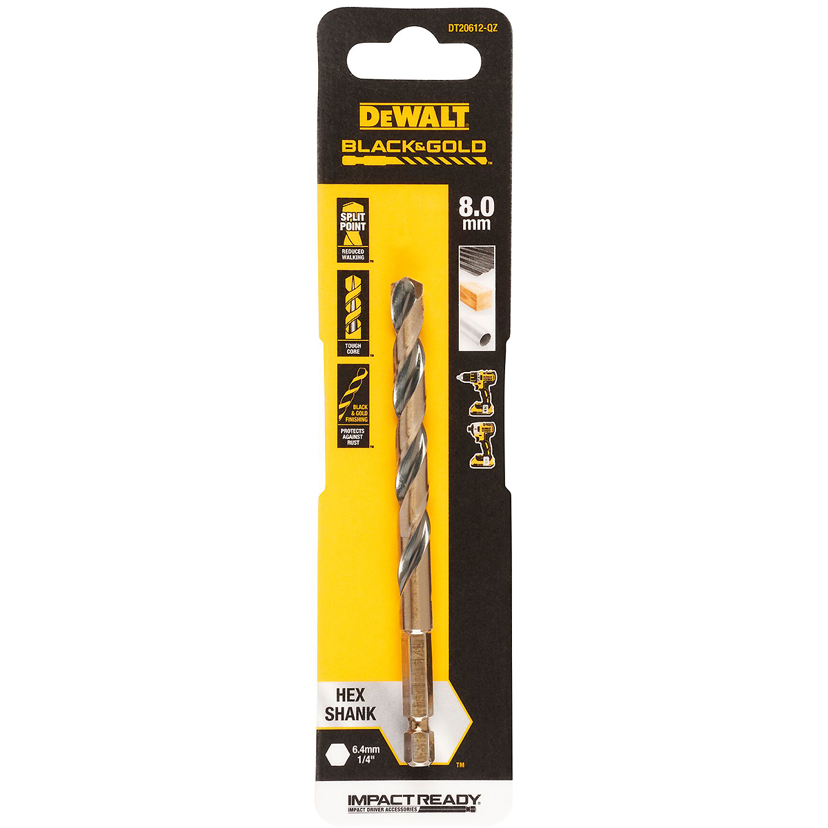 DEWALT Black&Gold Metallbohrer HSS-G Sechskant