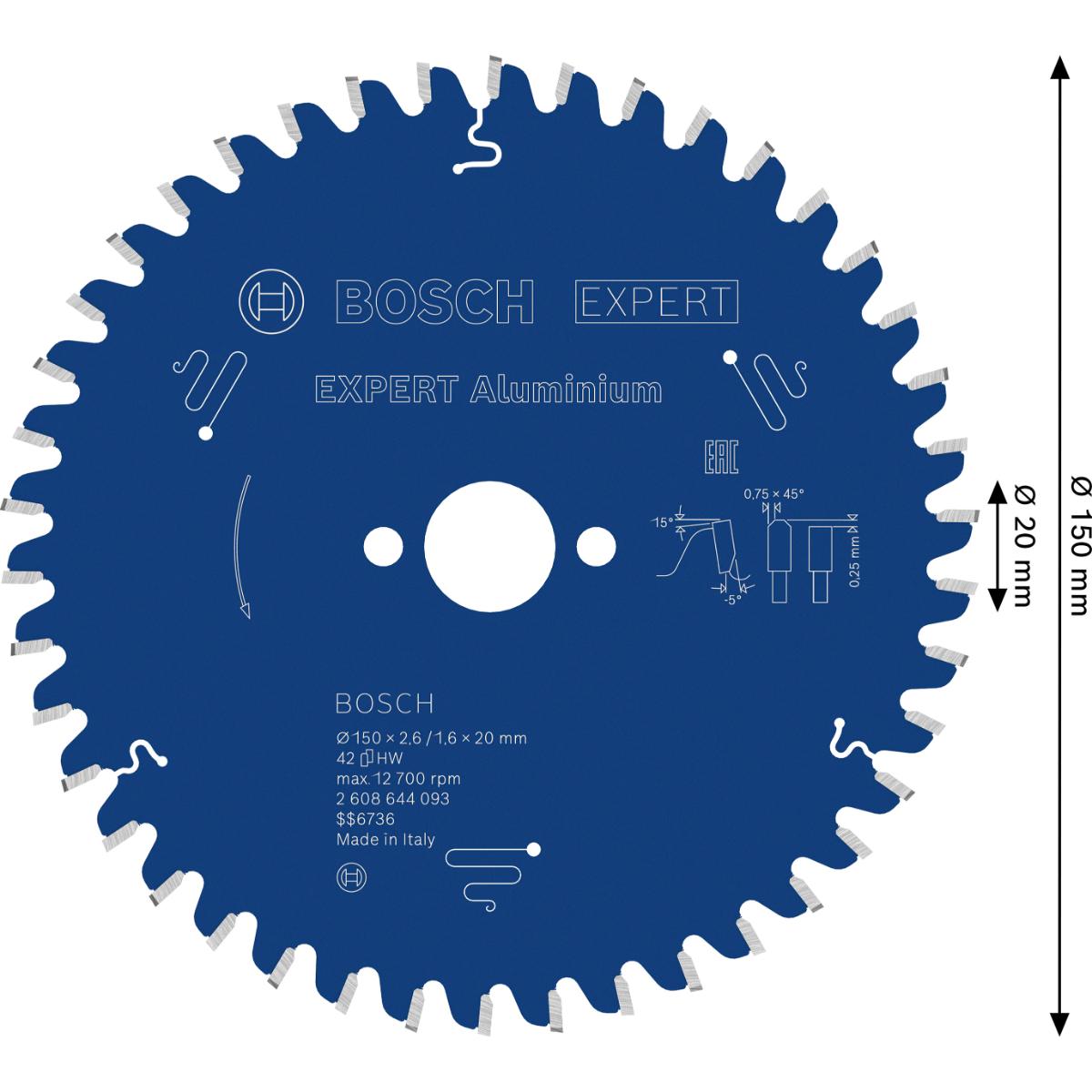 Bosch Kreissägeblatt Expert for Aluminium ø 150 mm