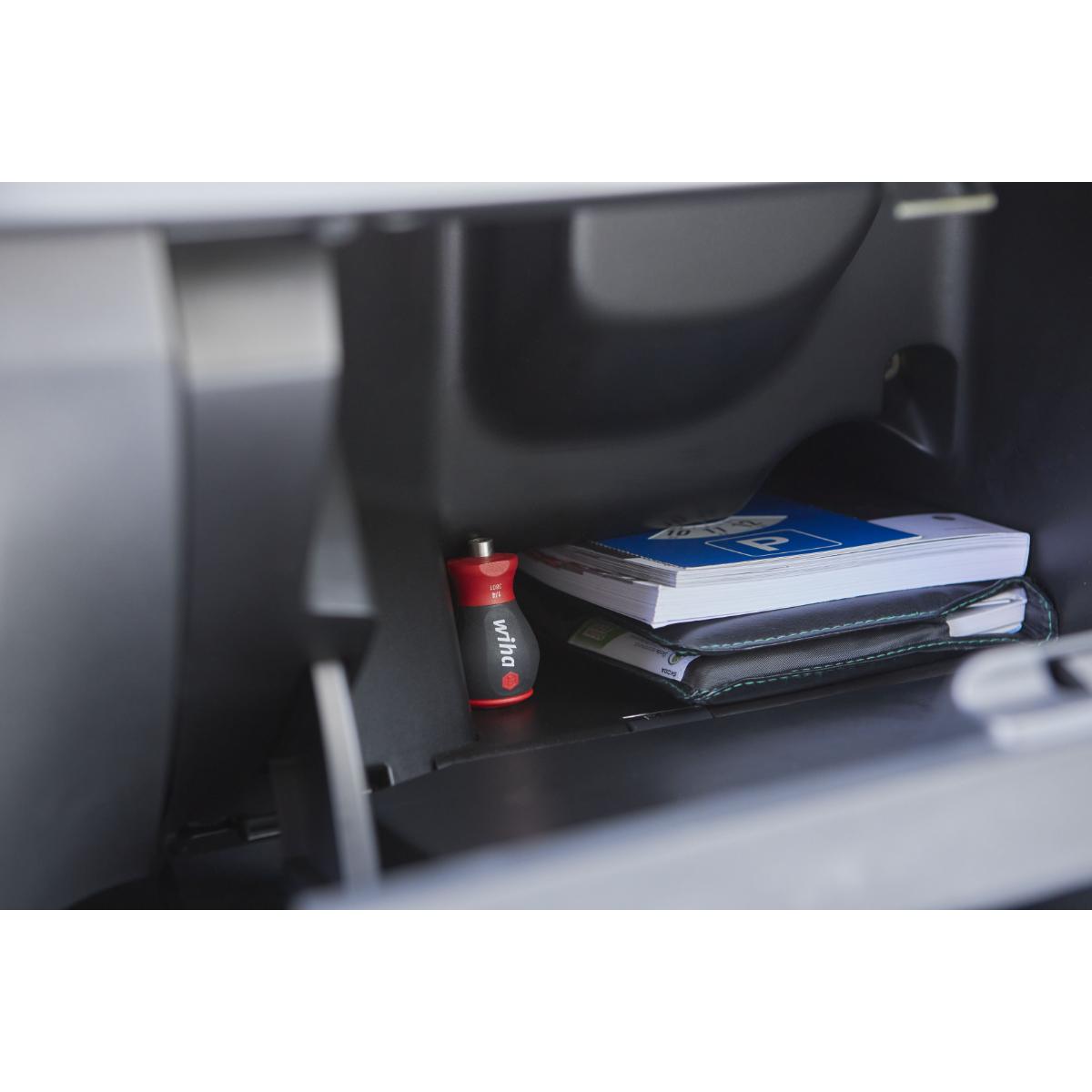 Wiha Schraubendreher mit Bit Magazin magnetisch TORX mit 6 Bits, Stubby, 1/4 zoll in SB-Kartonverpackung